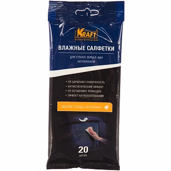 Влажные салфетки для стеклянных поверхностей KRAFT 834008