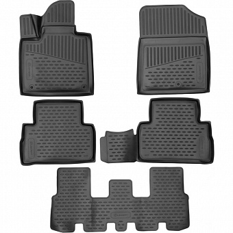Коврики в салон для HYUNDAI Santa Fe 2021- г.в., 7 мест, внедорожник ELEMENT 3DA0N1697210k