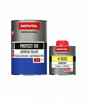 Грунт акриловый 4+1HS черный Novol PROTECT310, 1,0+0,25