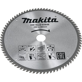 Универсальный пильный диск для алюминия/дерева/пластика Makita D-65648