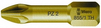 855/1 TH PZ бита торсионная, экстратвёрдые, хвостовик 1/4 C 6.3, PZ 2 x 25 мм