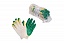 Перчатки ХБ с двойным латексным покрытием ладони, зеленые (1 пара) (AWG-C-08)