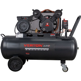Компрессор VERTON Air AC-100/450RV (230/50 В/Гц,масл рем 450л/м,100л,10б,2,2 кВт,1000об/мин, рапид асинх однофаз)