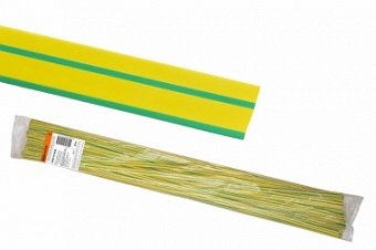 SQ0518-0217, Термоусаживаемая трубка ТУТнг 10/5 желто-зеленая по 1м (50 м/упак)