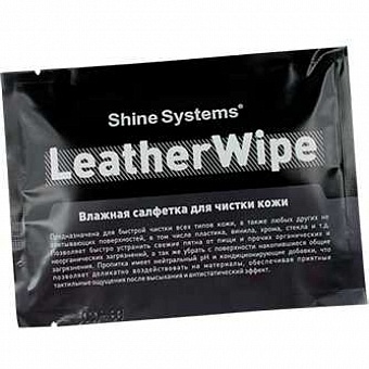 Влажная салфетка для чистки кожи Shine systems LeatherWipe