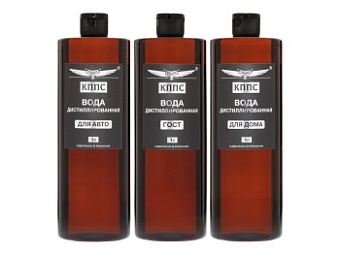 Вода дистиллированная КППС ГОСТ 1 литр + Вода дистиллированная КППС ДЛЯ АВТО 1 литр + Вода дистиллированная КППС ДЛЯ ДОМА 1 литр