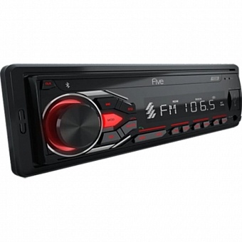 Автомагнитола FIVE (1din/красная/Bluetooth/USB/AUX/SD/FM/4*50) F22R
